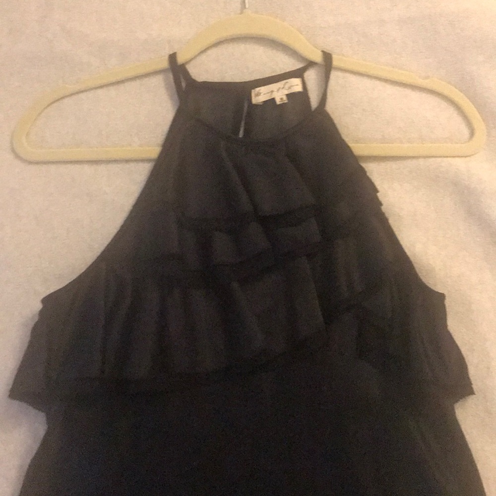 Silky black high neck top - from Aritzia